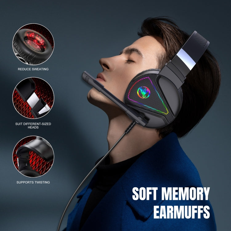 HXSJ F16 3.5mm + USB Port RGB Light Stereo Gaming Headset with Microphone
