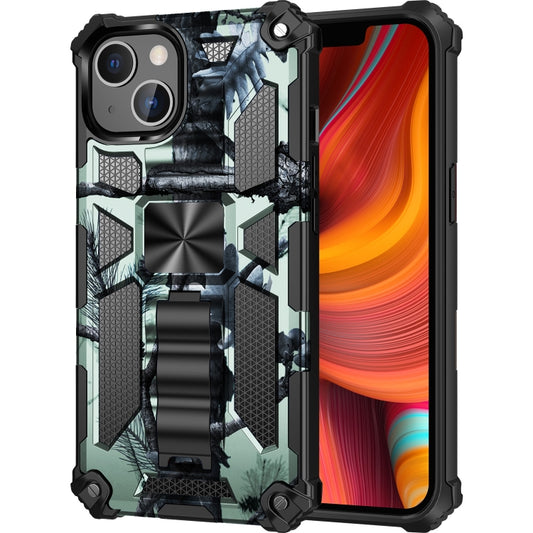 Camouflage Armor Shockproof TPU + PC Magnetic Protective Case with Holder