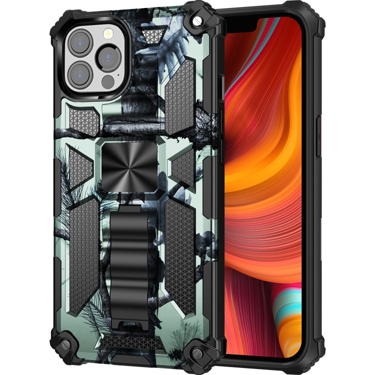 Camouflage Armor Shockproof TPU + PC Magnetic Protective Case with Holder