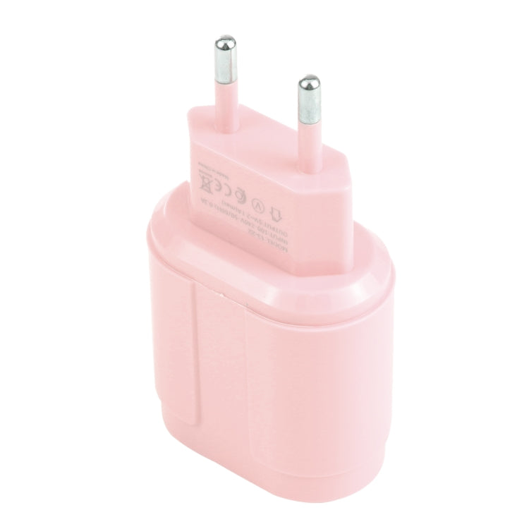 13-22 2.1A Dual USB Macarons Travel Charger,, EU Plug, US Plug