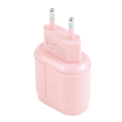 13-22 2.1A Dual USB Macarons Travel Charger,, EU Plug, US Plug
