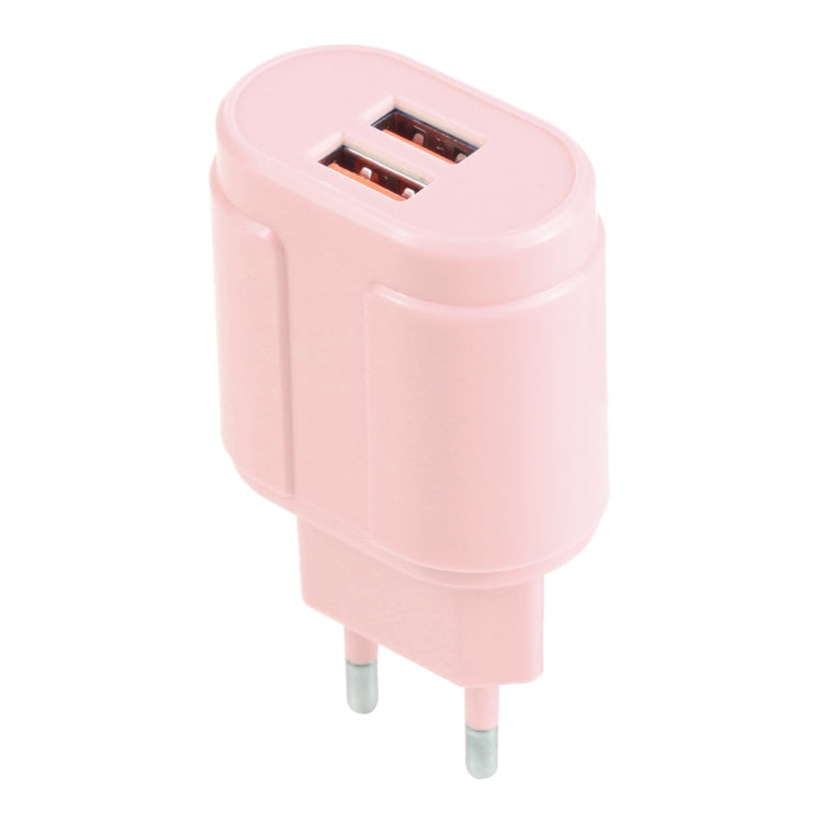 13-22 2.1A Dual USB Macarons Travel Charger,, EU Plug, US Plug