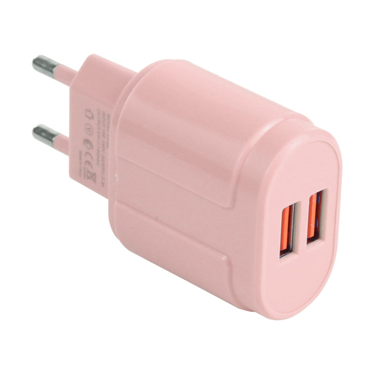 13-22 2.1A Dual USB Macarons Travel Charger,, EU Plug, US Plug