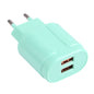 13-22 2.1A Dual USB Macarons Travel Charger,, EU Plug, US Plug