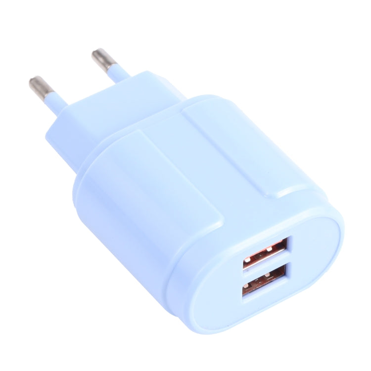 13-22 2.1A Dual USB Macarons Travel Charger,, EU Plug, US Plug