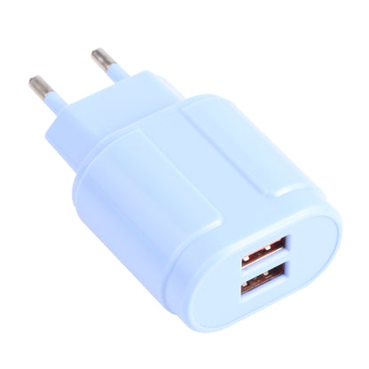 13-22 2.1A Dual USB Macarons Travel Charger,, EU Plug, US Plug
