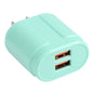 13-22 2.1A Dual USB Macarons Travel Charger,, EU Plug, US Plug