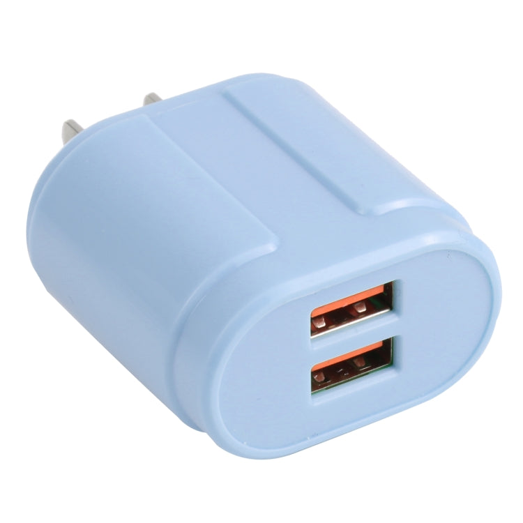 13-22 2.1A Dual USB Macarons Travel Charger,, EU Plug, US Plug