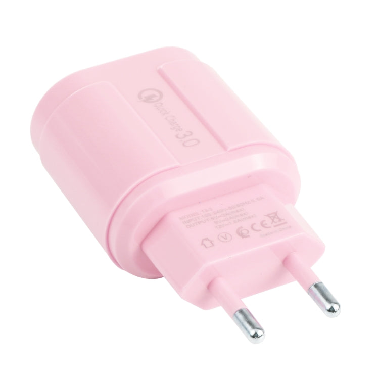 13-3 QC3.0 Single USB Interface Macarons Travel Charger,, EU Plug, US Plug