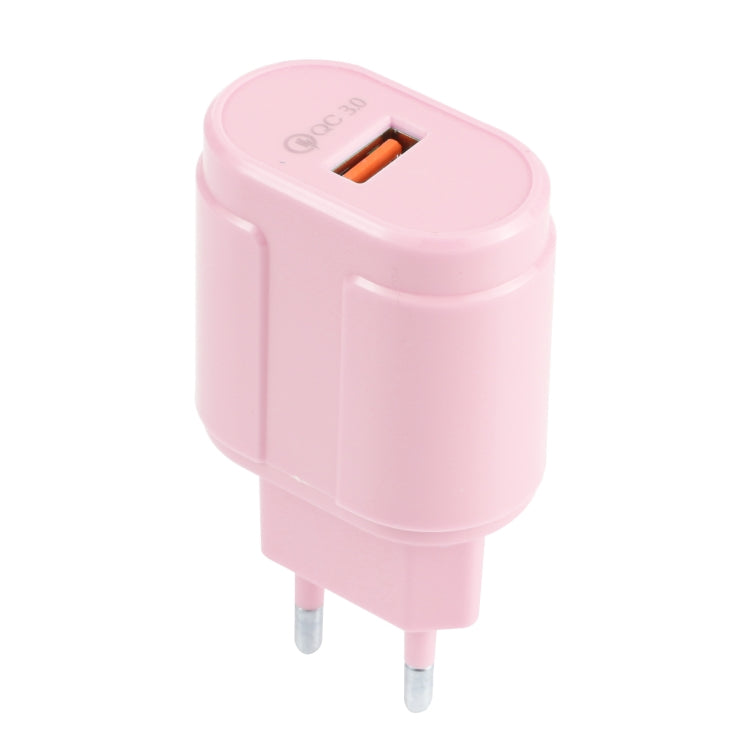 13-3 QC3.0 Single USB Interface Macarons Travel Charger,, EU Plug, US Plug
