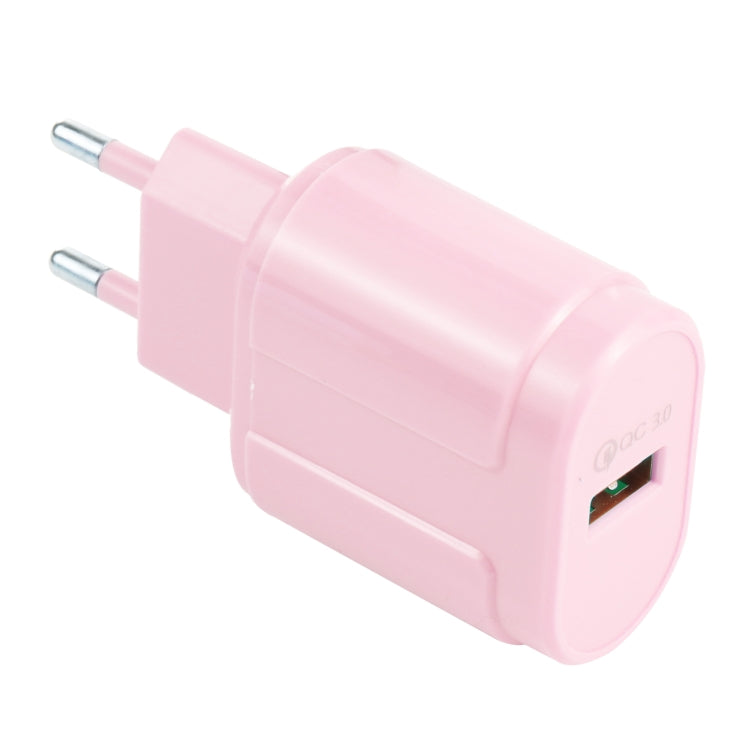 13-3 QC3.0 Single USB Interface Macarons Travel Charger,, EU Plug, US Plug