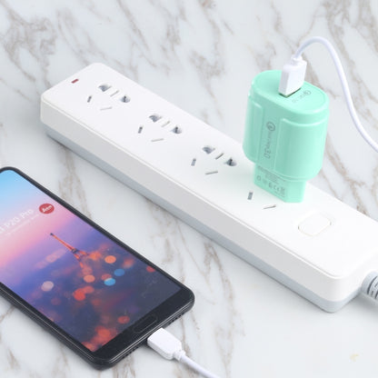 13-3 QC3.0 Single USB Interface Macarons Travel Charger,, EU Plug, US Plug