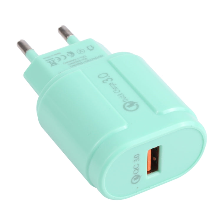 13-3 QC3.0 Single USB Interface Macarons Travel Charger,, EU Plug, US Plug