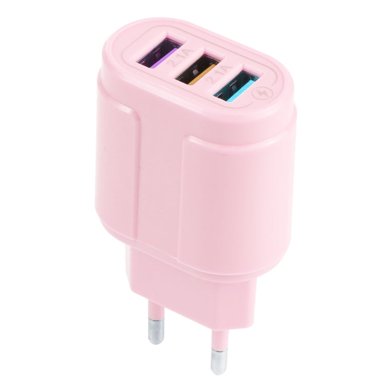 13-222 QC3.0 USB + 2.1A Dual USB Ports Macarons Travel Charger,, EU Plug, US Plug