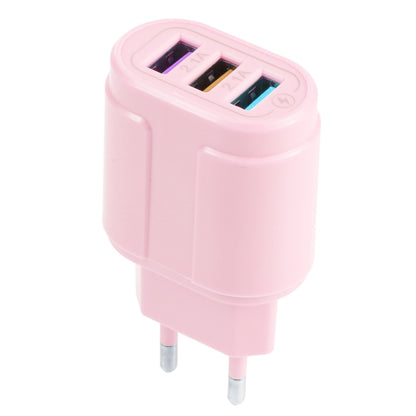 13-222 QC3.0 USB + 2.1A Dual USB Ports Macarons Travel Charger,, EU Plug, US Plug