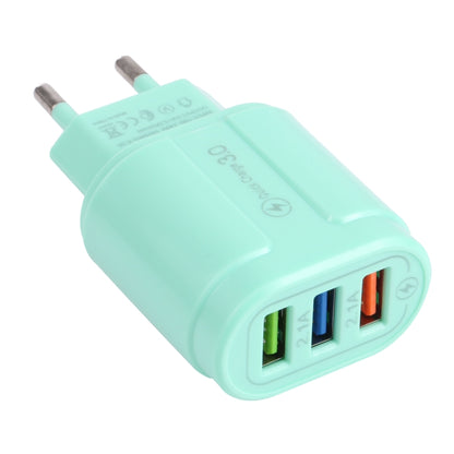 13-222 QC3.0 USB + 2.1A Dual USB Ports Macarons Travel Charger,, EU Plug, US Plug