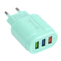 13-222 QC3.0 USB + 2.1A Dual USB Ports Macarons Travel Charger,, EU Plug, US Plug