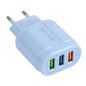 13-222 QC3.0 USB + 2.1A Dual USB Ports Macarons Travel Charger,, EU Plug, US Plug