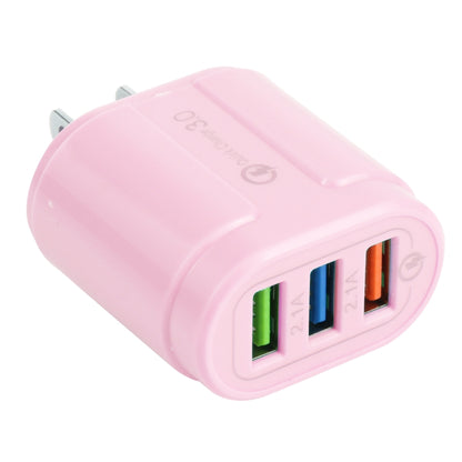 13-222 QC3.0 USB + 2.1A Dual USB Ports Macarons Travel Charger,, EU Plug, US Plug