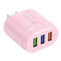 13-222 QC3.0 USB + 2.1A Dual USB Ports Macarons Travel Charger,, EU Plug, US Plug