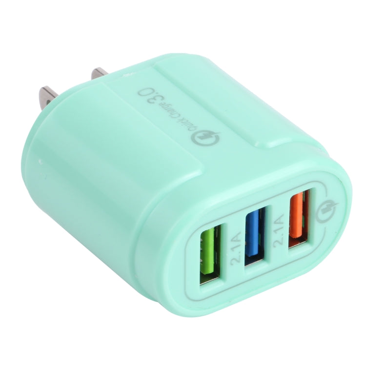 13-222 QC3.0 USB + 2.1A Dual USB Ports Macarons Travel Charger,, EU Plug, US Plug