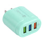 13-222 QC3.0 USB + 2.1A Dual USB Ports Macarons Travel Charger,, EU Plug, US Plug