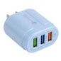 13-222 QC3.0 USB + 2.1A Dual USB Ports Macarons Travel Charger,, EU Plug, US Plug