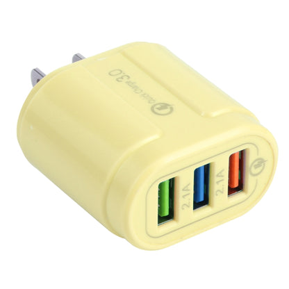 13-222 QC3.0 USB + 2.1A Dual USB Ports Macarons Travel Charger,, EU Plug, US Plug
