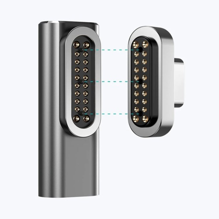 100W USB-C / Type-C Female to 20 Pin Magnetic USB-C / Type-C Male Elbow Adapter