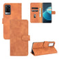 Solid Color Skin Feel Magnetic Buckle Horizontal Flip Calf Texture PU Leather Case with Holder & Card Slots & Wallet