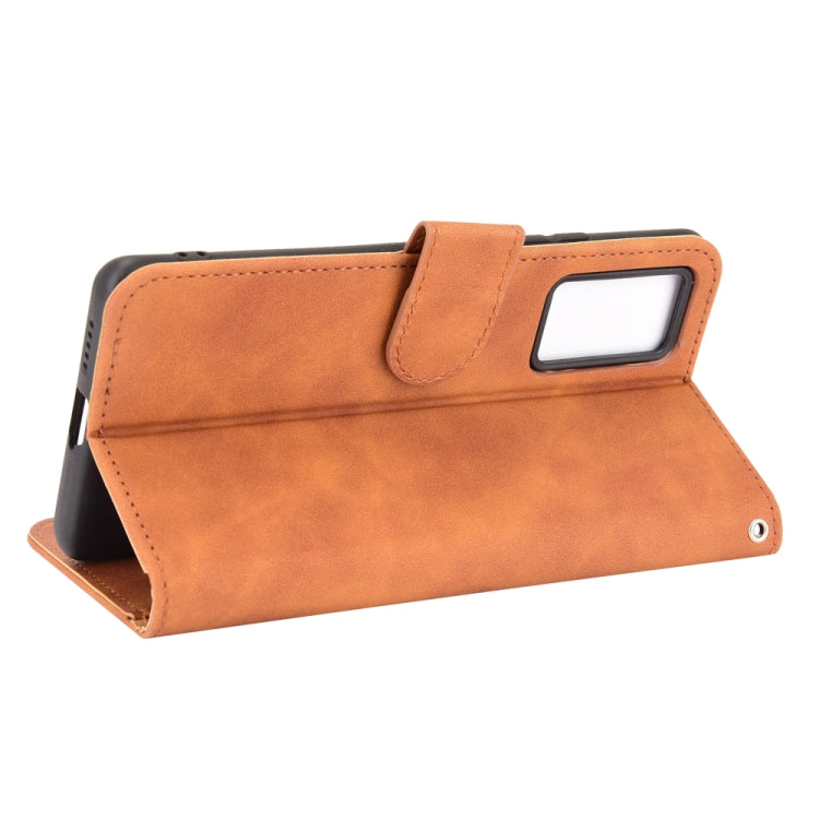 Solid Color Skin Feel Magnetic Buckle Horizontal Flip Calf Texture PU Leather Case with Holder & Card Slots & Wallet