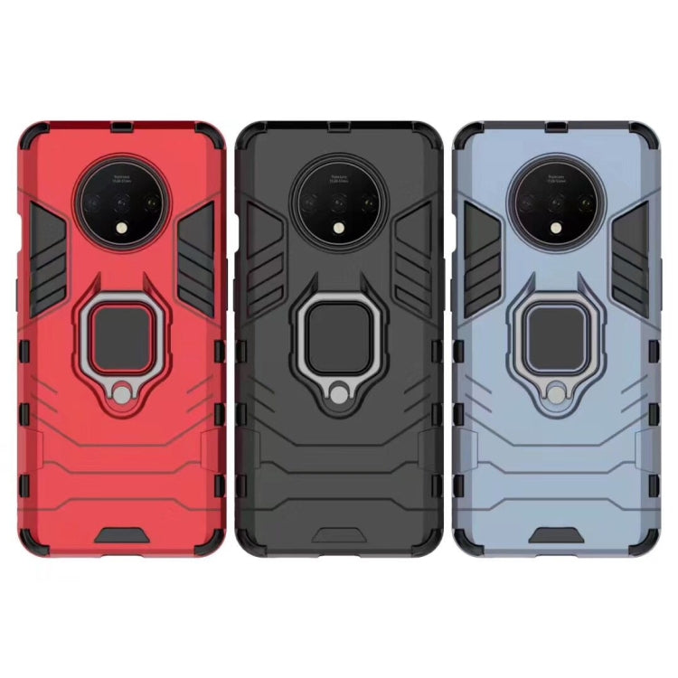 For OnePlus 7T Shockproof PC + TPU Case with Magnetic Ring Holder