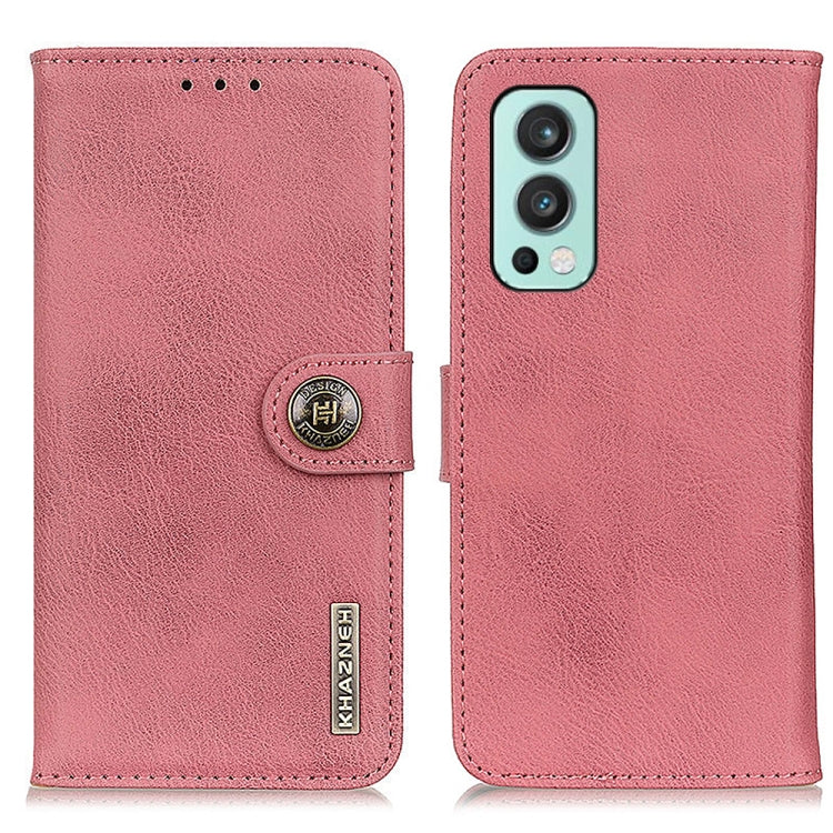 KHAZNEH Cowhide Texture Horizontal Flip Leather Case with Holder & Card Slots & Wallet, For OnePlus Nord 2 5G