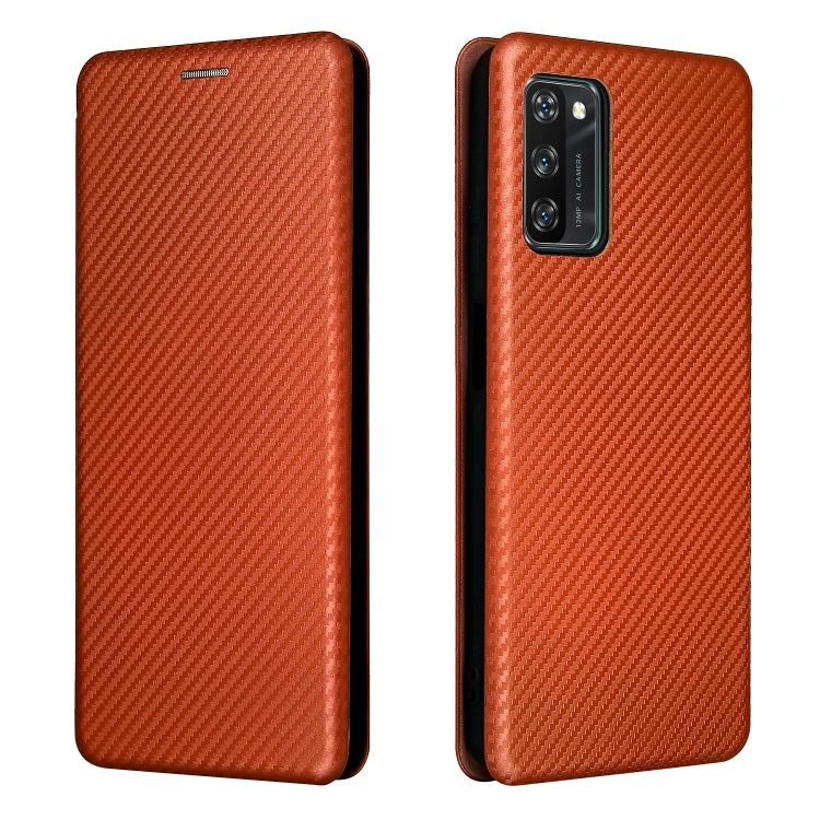 Carbon Fiber Texture Magnetic Horizontal Flip TPU + PC + PU Leather Case with Card Slot, For Blackview A100, For OnePlus Nord N200 5G