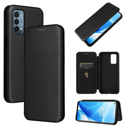 Carbon Fiber Texture Magnetic Horizontal Flip TPU + PC + PU Leather Case with Card Slot, For Blackview A100, For OnePlus Nord N200 5G