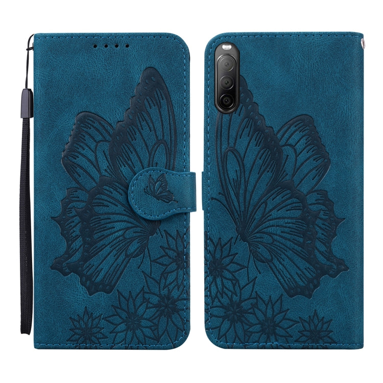 Retro Skin Feel Butterflies Embossing Horizontal Flip Leather Case with Holder & Card Slots & Wallet