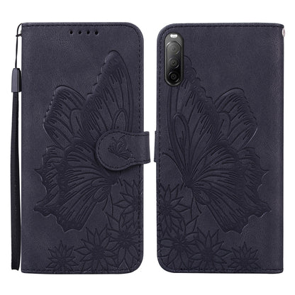 Retro Skin Feel Butterflies Embossing Horizontal Flip Leather Case with Holder & Card Slots & Wallet