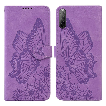 Retro Skin Feel Butterflies Embossing Horizontal Flip Leather Case with Holder & Card Slots & Wallet