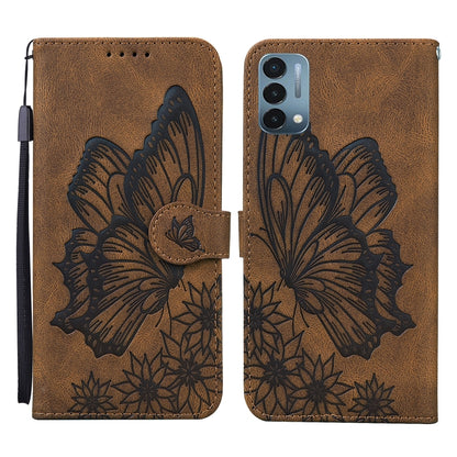 Retro Skin Feel Butterflies Embossing Horizontal Flip Leather Case with Holder & Card Slots & Wallet