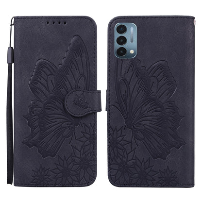 Retro Skin Feel Butterflies Embossing Horizontal Flip Leather Case with Holder & Card Slots & Wallet