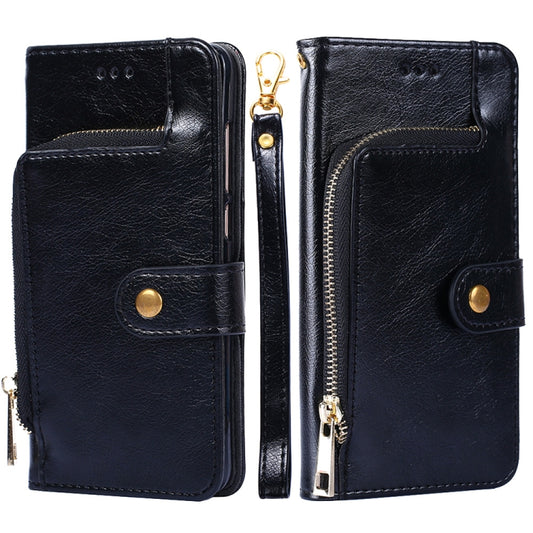 Zipper Bag PU + TPU Horizontal Flip Leather Case with Holder & Card Slot & Wallet & Lanyard