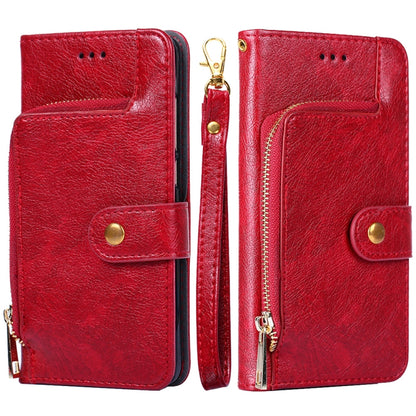 Zipper Bag PU + TPU Horizontal Flip Leather Case with Holder & Card Slot & Wallet & Lanyard