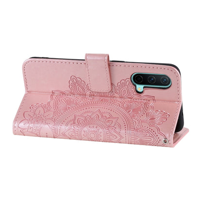 7-petal Flowers Embossing Pattern Horizontal Flip PU Leather Case with Holder & Card Slots & Wallet & Photo Frame