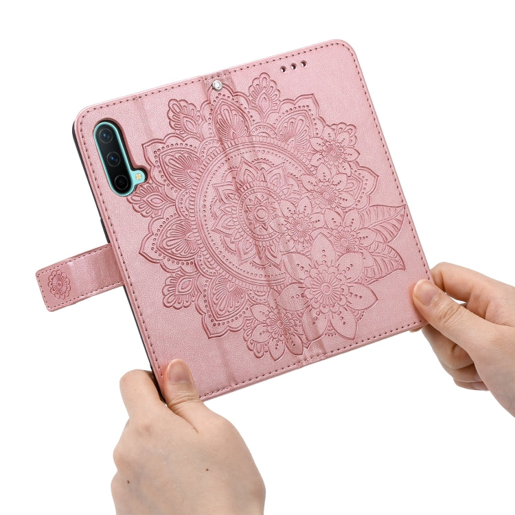 7-petal Flowers Embossing Pattern Horizontal Flip PU Leather Case with Holder & Card Slots & Wallet & Photo Frame, For OnePlus Nord CE 5G, For OnePlus Nord N200 5G
