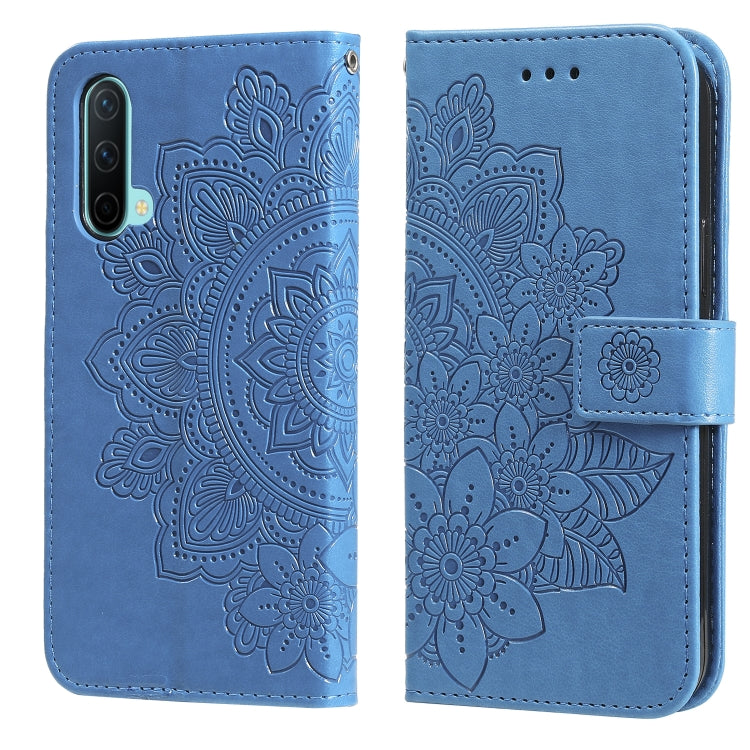 7-petal Flowers Embossing Pattern Horizontal Flip PU Leather Case with Holder & Card Slots & Wallet & Photo Frame, For OnePlus Nord CE 5G, For OnePlus Nord N200 5G