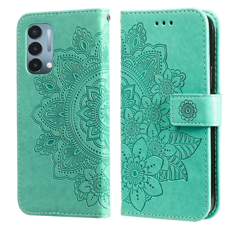 7-petal Flowers Embossing Pattern Horizontal Flip PU Leather Case with Holder & Card Slots & Wallet & Photo Frame, For OnePlus Nord CE 5G, For OnePlus Nord N200 5G