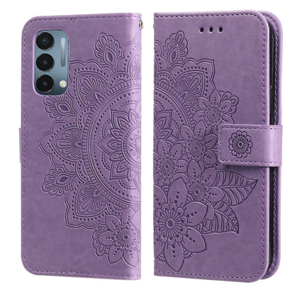 7-petal Flowers Embossing Pattern Horizontal Flip PU Leather Case with Holder & Card Slots & Wallet & Photo Frame, For OnePlus Nord CE 5G, For OnePlus Nord N200 5G
