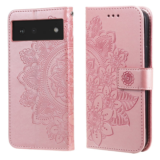 7-petal Flowers Embossing Pattern Horizontal Flip PU Leather Case with Holder & Card Slots & Wallet & Photo Frame