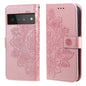 7-petal Flowers Embossing Pattern Horizontal Flip PU Leather Case with Holder & Card Slots & Wallet & Photo Frame, For Google Pixel 6, For Google Pixel 6 Pro