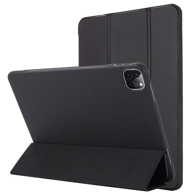 TPU Horizontal Flip Leather Case with Three-folding Holder